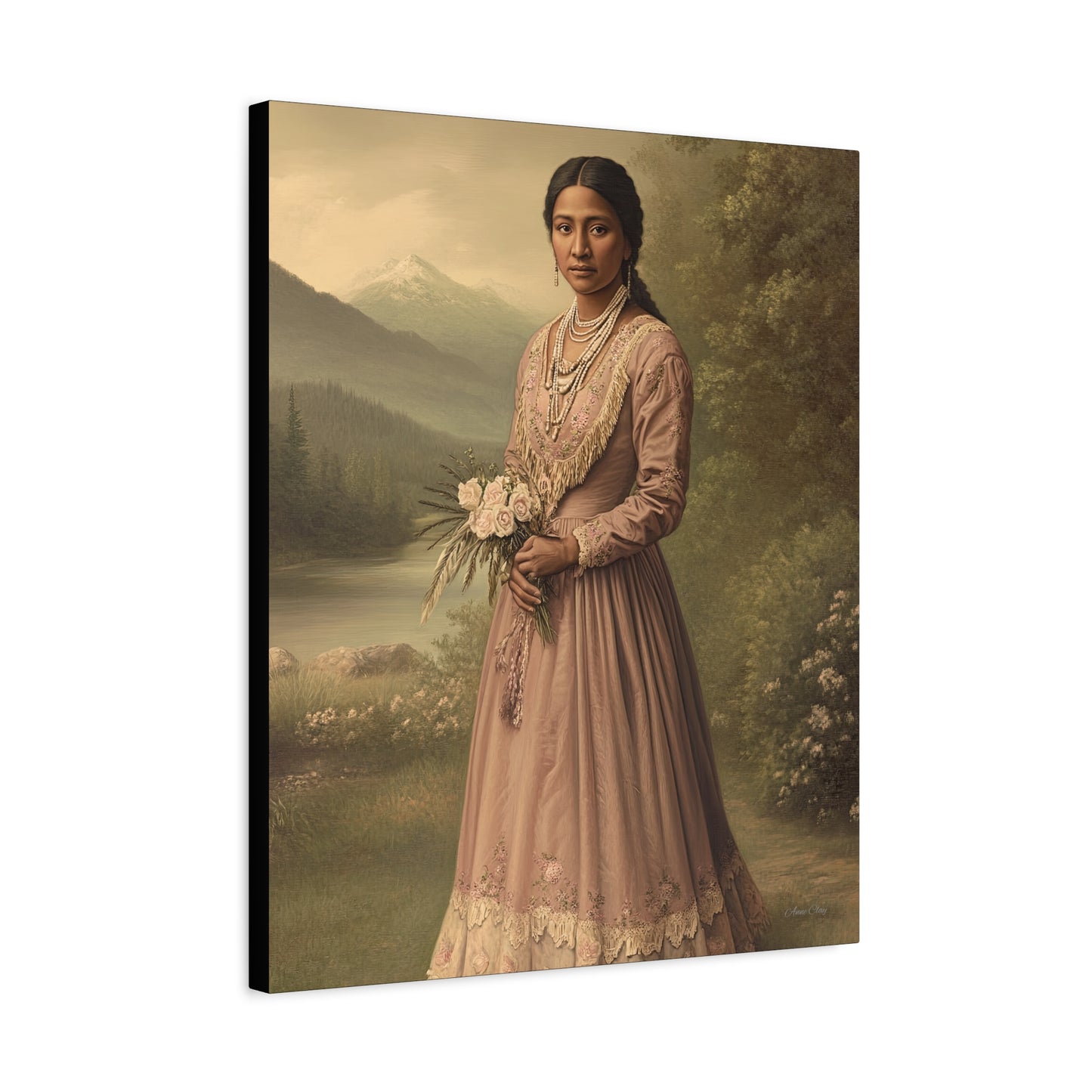 Artistic Stretched Canvas Print: Vintage Portrait, Home Decor, Wall Art, Gift for Art Lovers, Boho Decoration, Unique Gift