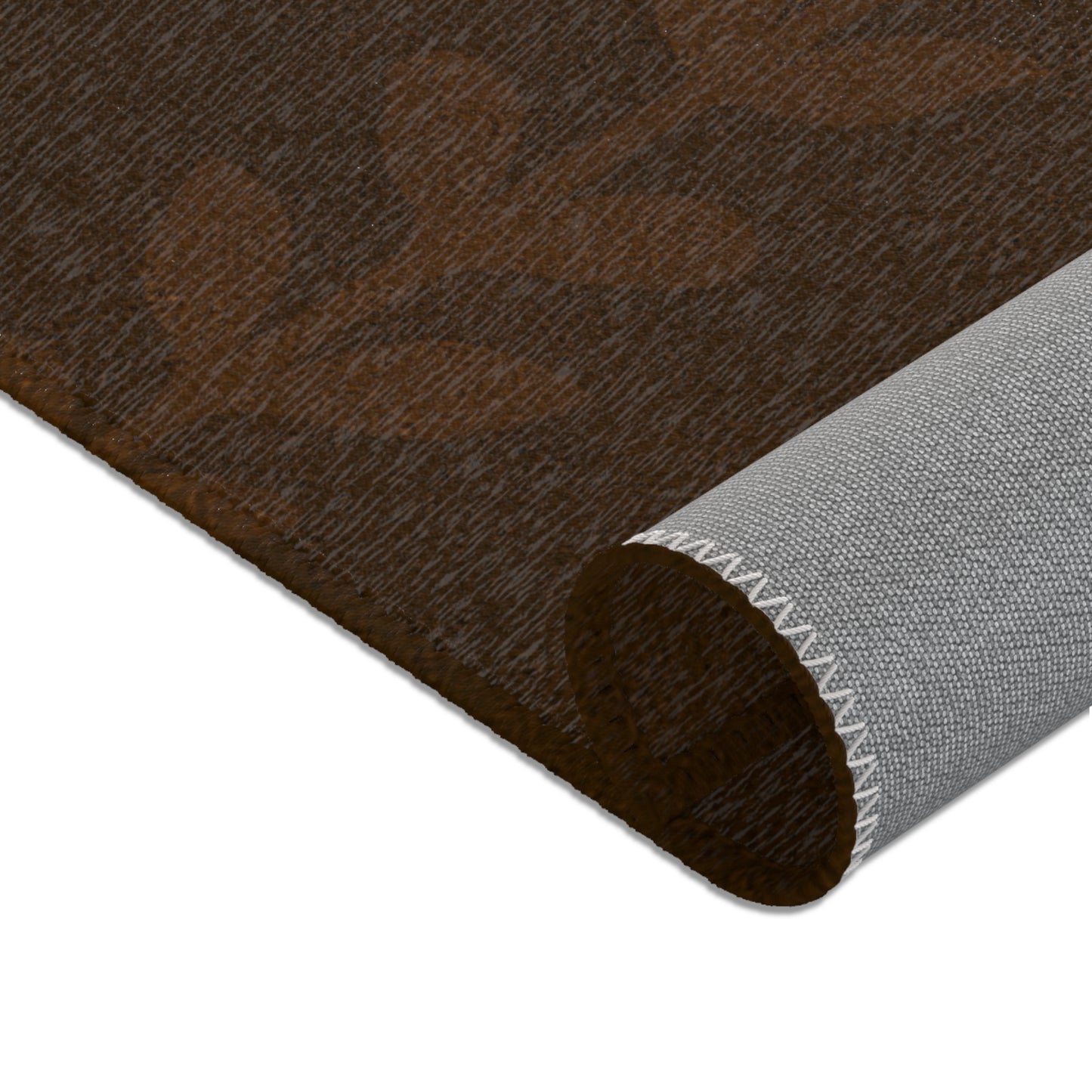 Brown Floral Area Rug, Cozy Living Room Decor, Boho Style Mat, Kitchen Runner, Indoor Soft Flooring
