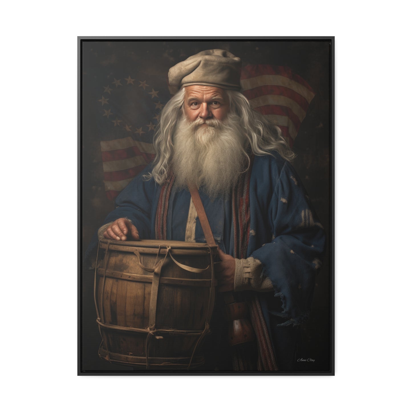 Framed Americana Santa Gallery Canvas Wraps, Vertical Frame