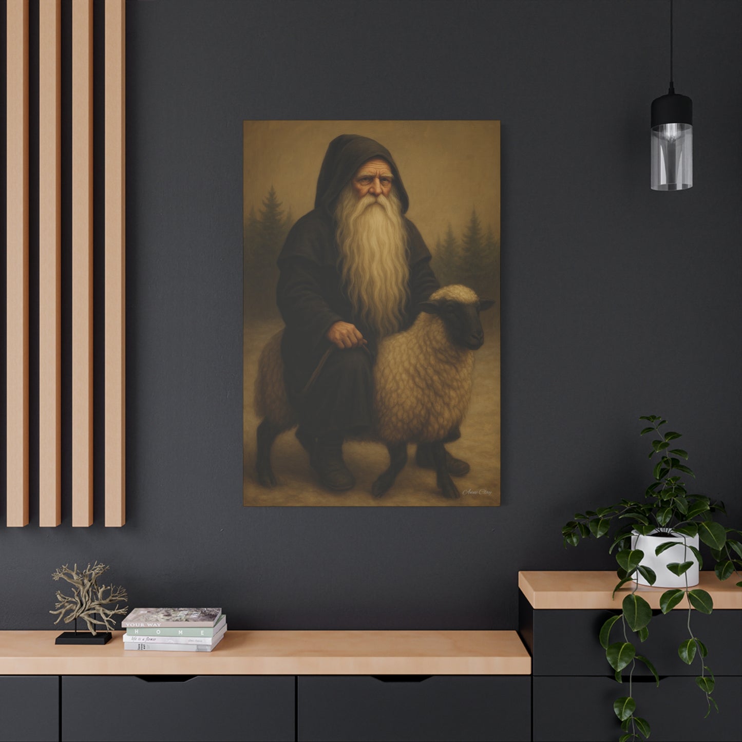 Elderly Shepherd Canvas Wall Art
