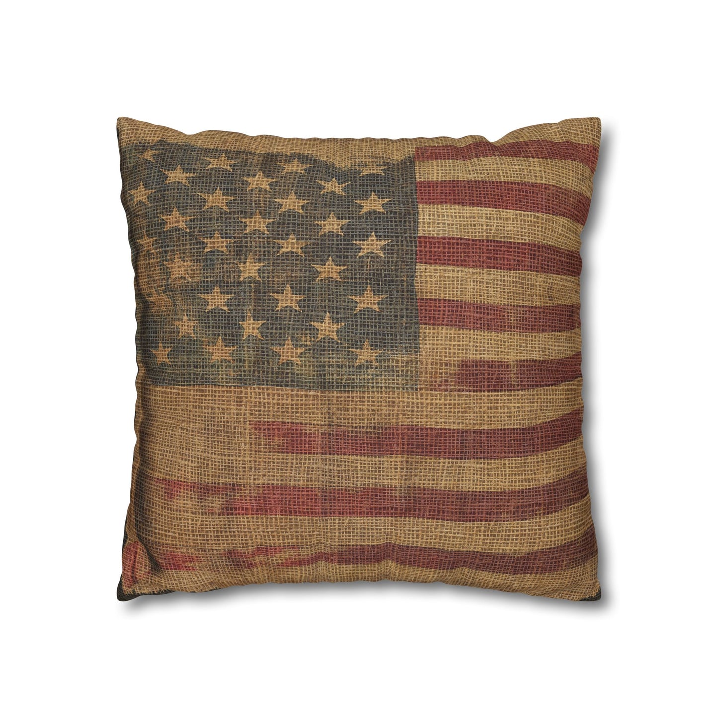 Grungy Flag Square Poly Canvas Pillowcase