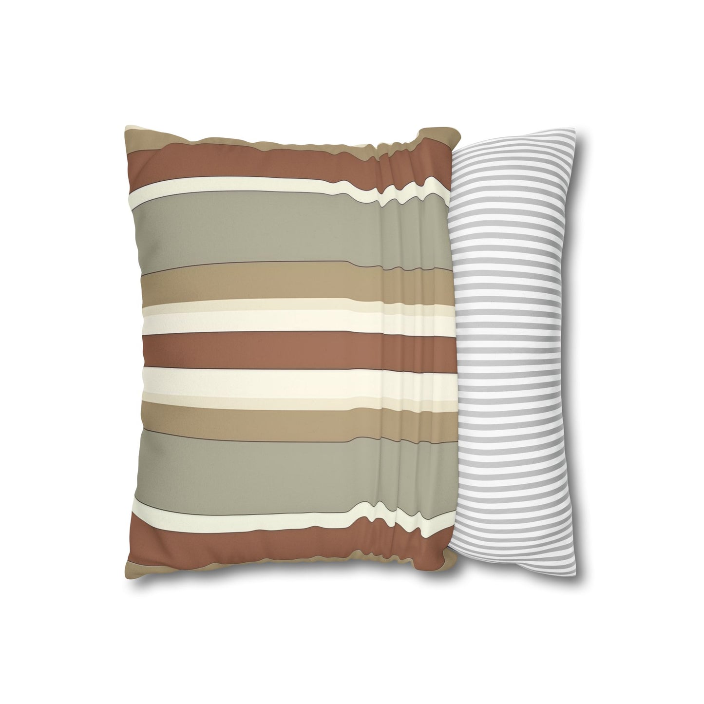 Fantasy Collecion Stencil Stalk Taupe Faux Suede Square Pillowcase