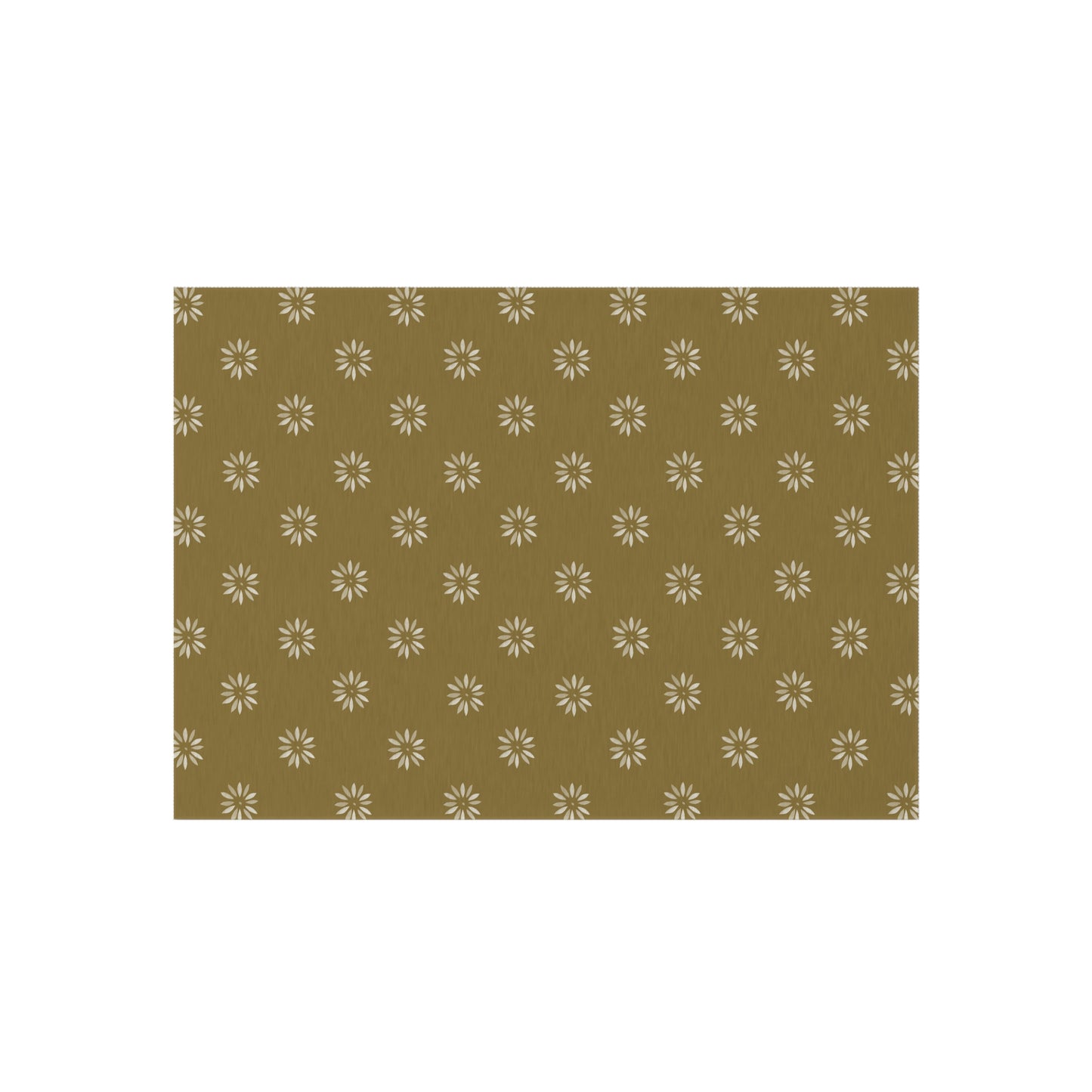 Cream Daisy on light green/gold Outdoor Rug