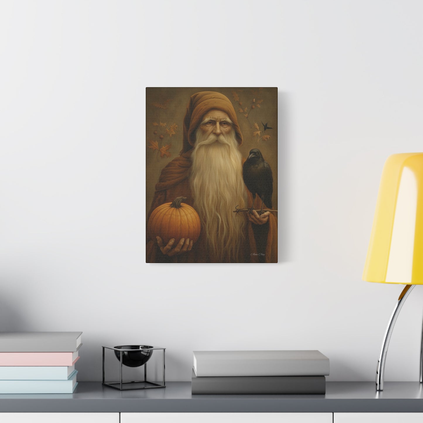 Mystical Fall Canvas Art, Autumn Decor, Nature Wall Art, Halloween Home Decor, Gift for Harvest Season