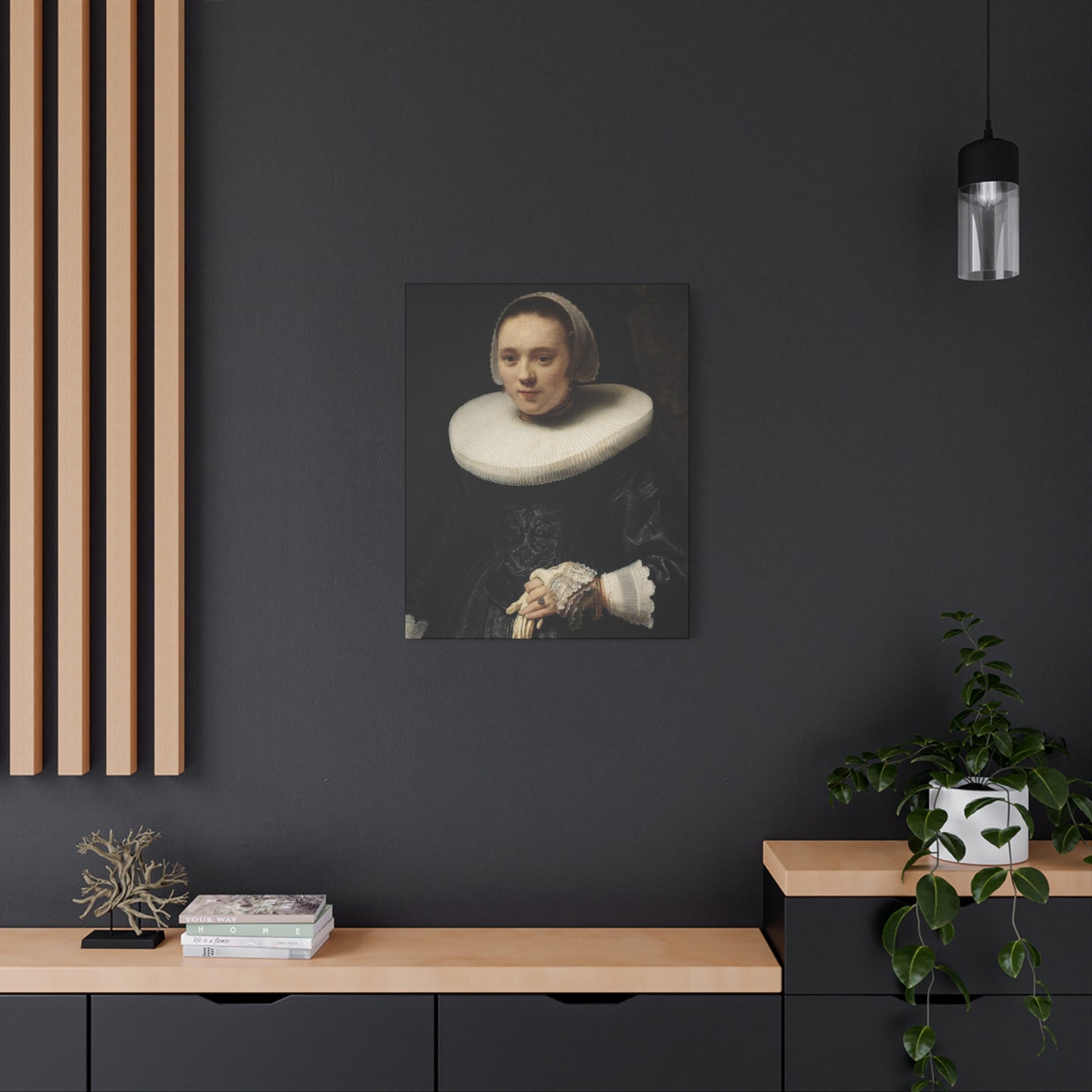 1600's Woman Classic Portrait Matte Canvas Wall Art – Elegant Home Decor for Art Lovers