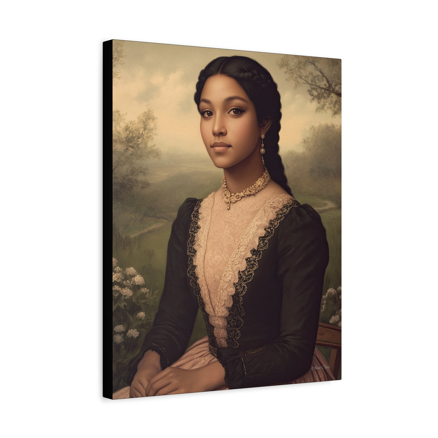 Elegant Stretched Canvas Print of Portrait Art, Vintage Home Decor, Wall Art for Living Room, Gift for Art Lovers, Timeless Design