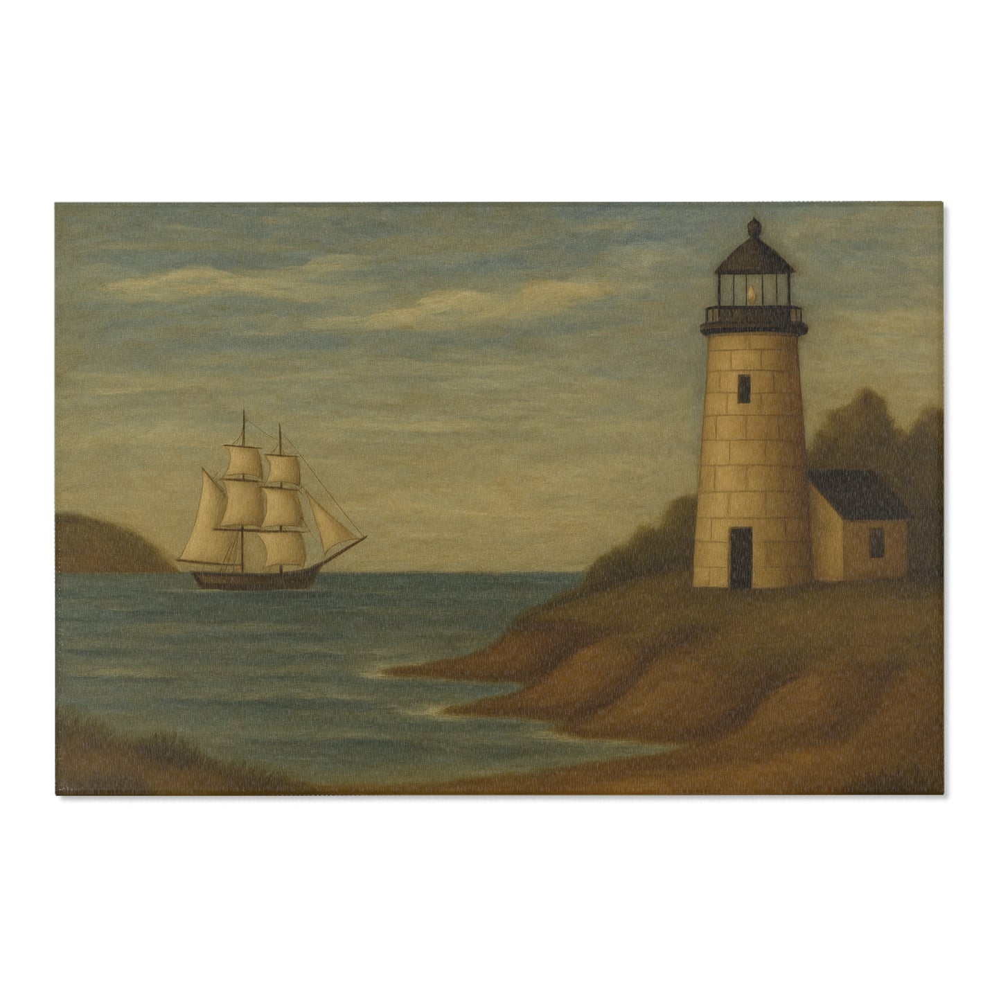 Nautical Lighthouse Area Rug, Decor for Beach House, Coastal Living, Maritime Theme, Home Accent Mat, Gift for Ocean Lovers
