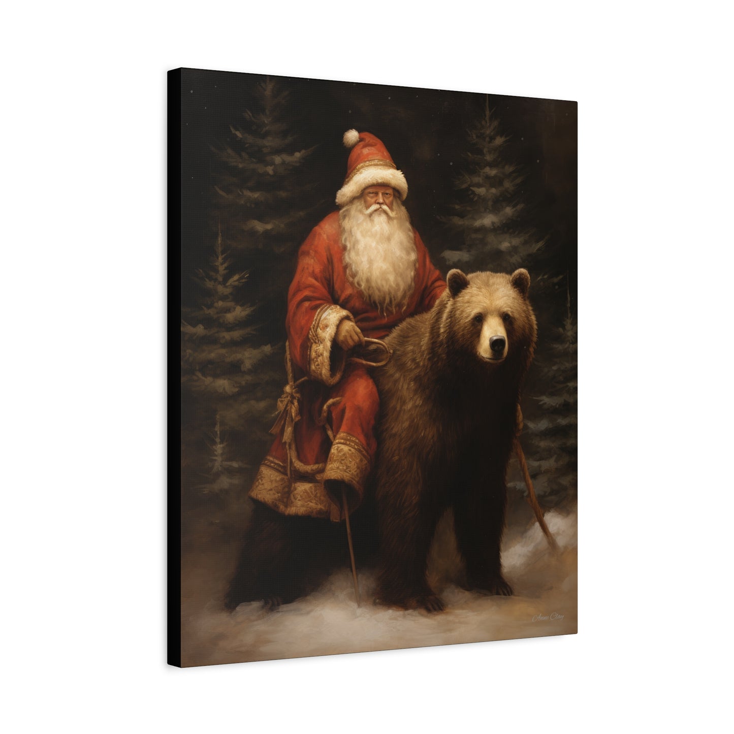 Northwoods Santa Matte Canvas, Stretched, 1.25"