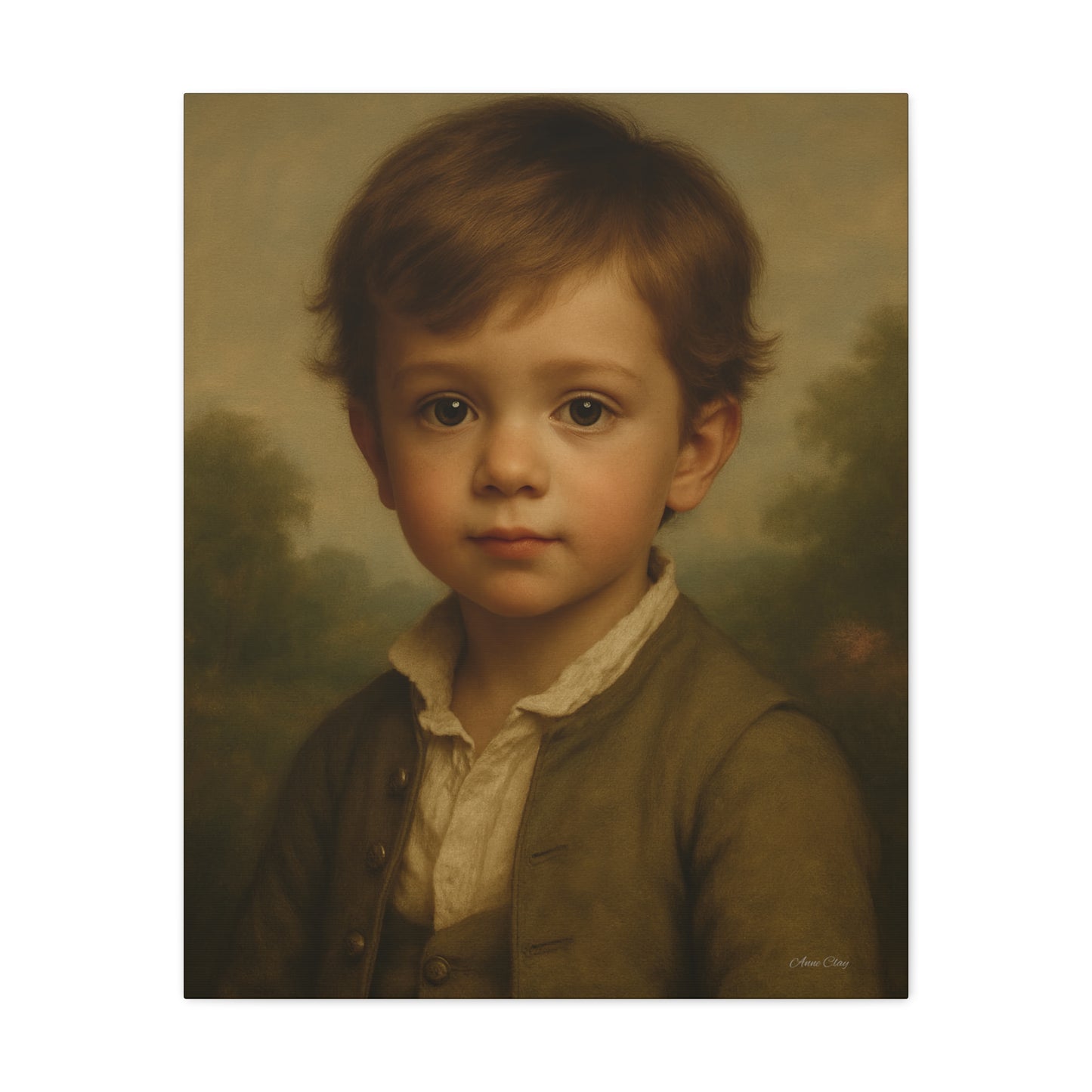 Vintage Child Portrait Canvas Print, Charming Artwork, Home Decor, Gift for Parents, Nursery Wall Art, Classic Style