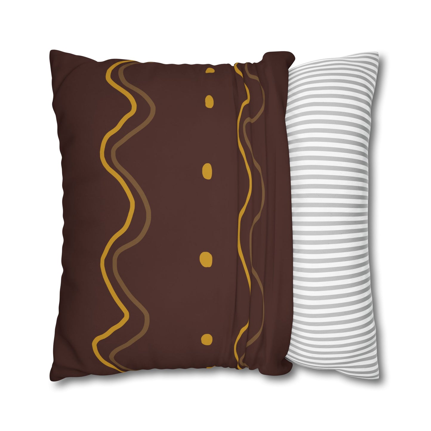 Redware Squiggles Square Poly Canvas Pillowcase