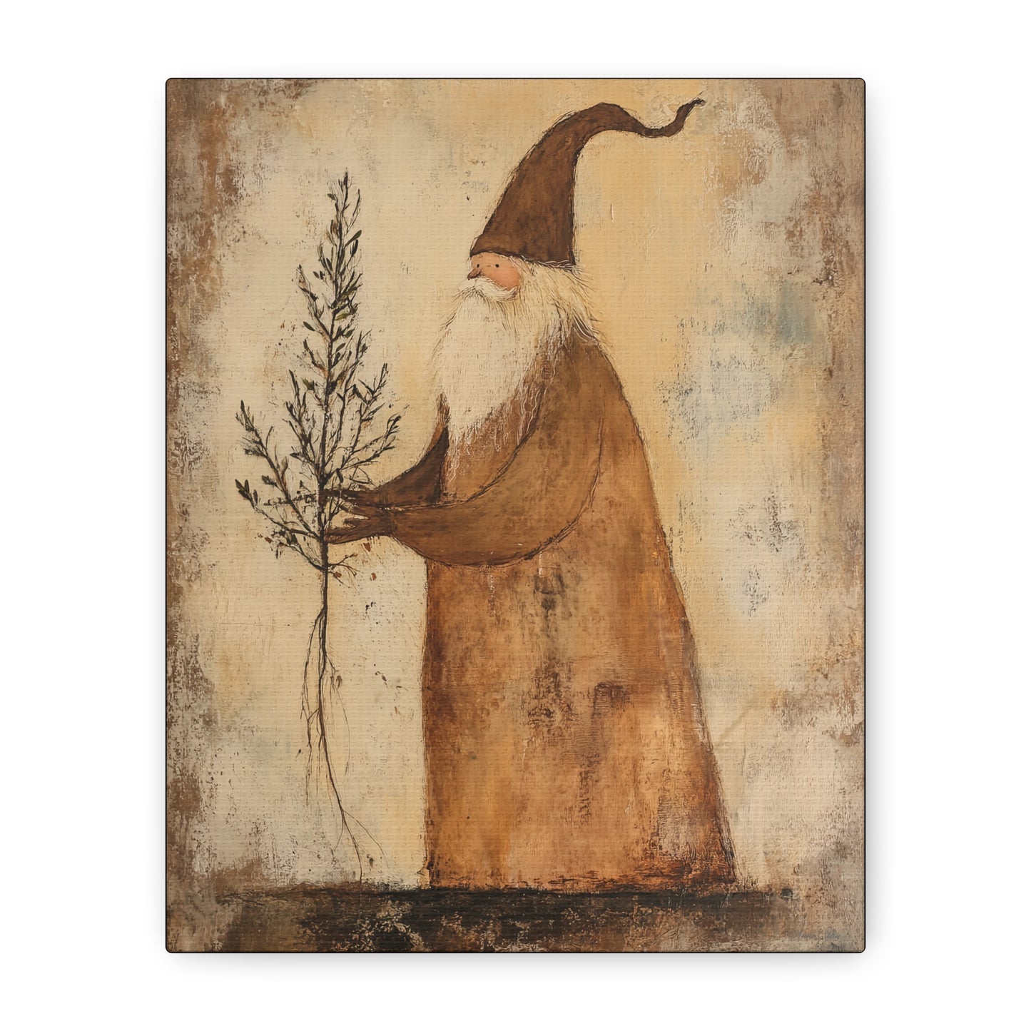 Grungy Earth Santa Matte Canvas, Stretched, 1.25"