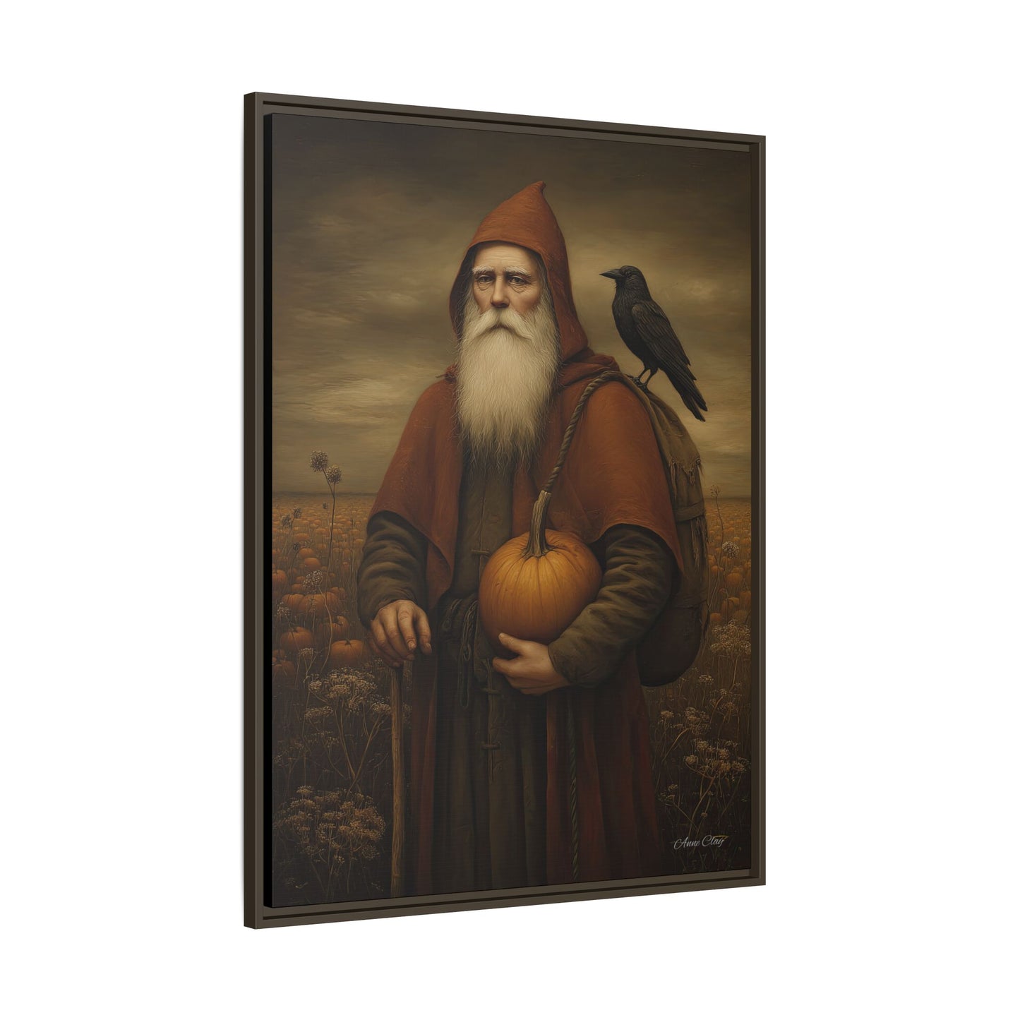 Framed Autumn Canvas Art, Fall Decor for Home, Harvest Wall Art, Thanksgiving Gift, Rustic Nature Painting