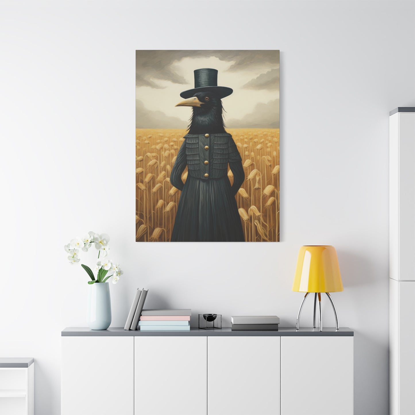 Proper Crow Mysterious Crow Art Canvas - Stretched Matte Wall Decor