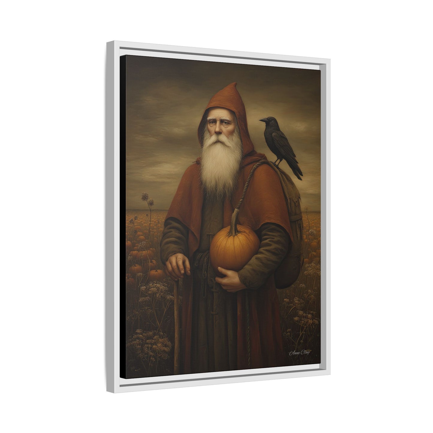 Framed Autumn Canvas Art, Fall Decor for Home, Harvest Wall Art, Thanksgiving Gift, Rustic Nature Painting
