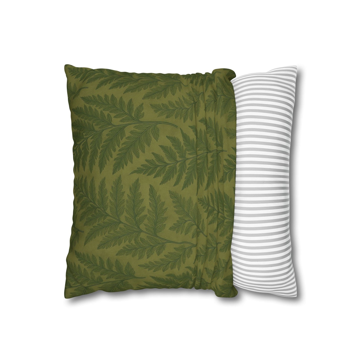 Fern Pattern Nature-Inspired Accent, Green Leaf Pillowcase, Gifts for Plant Lovers