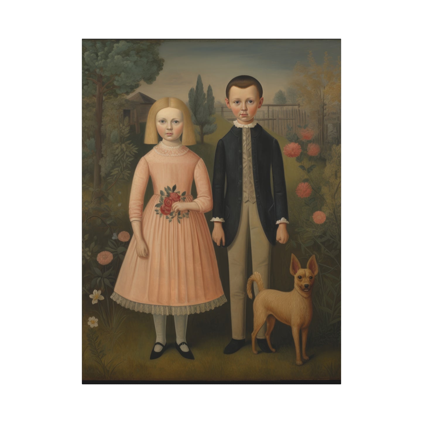 Whimsical Vintage Art Print - Matte Stretched Canvas Wall Decor
