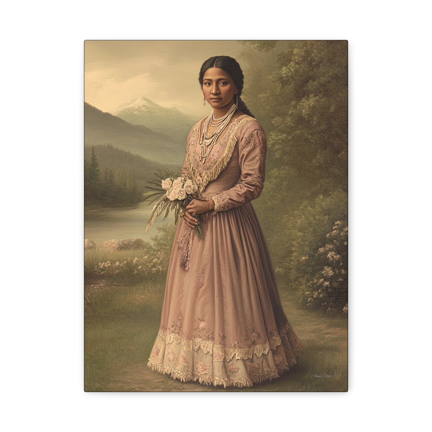 Artistic Stretched Canvas Print: Vintage Portrait, Home Decor, Wall Art, Gift for Art Lovers, Boho Decoration, Unique Gift