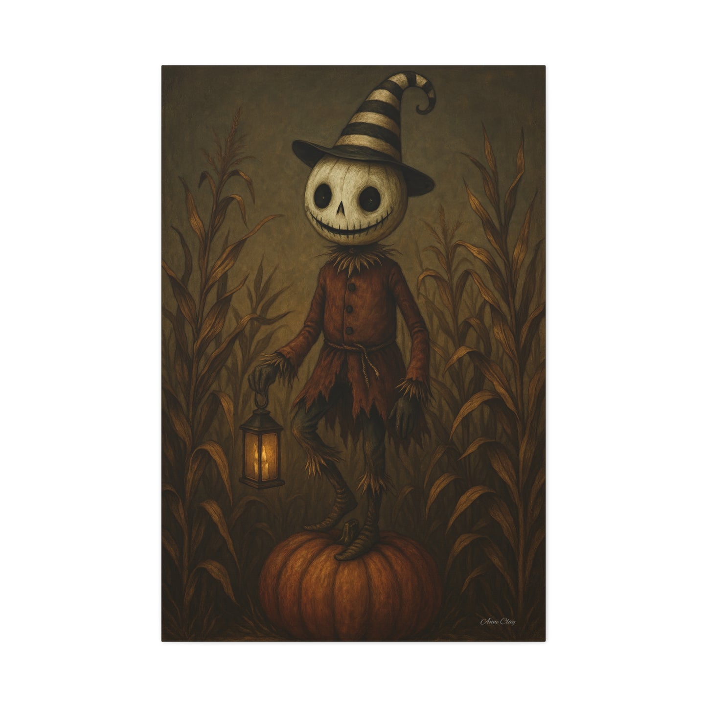 Halloween Scarecrow Art Print, Spooky Home Decor, Fall Wall Artwork, Perfect for Halloween, Witchy Vibes, Gift for Halloween Lovers