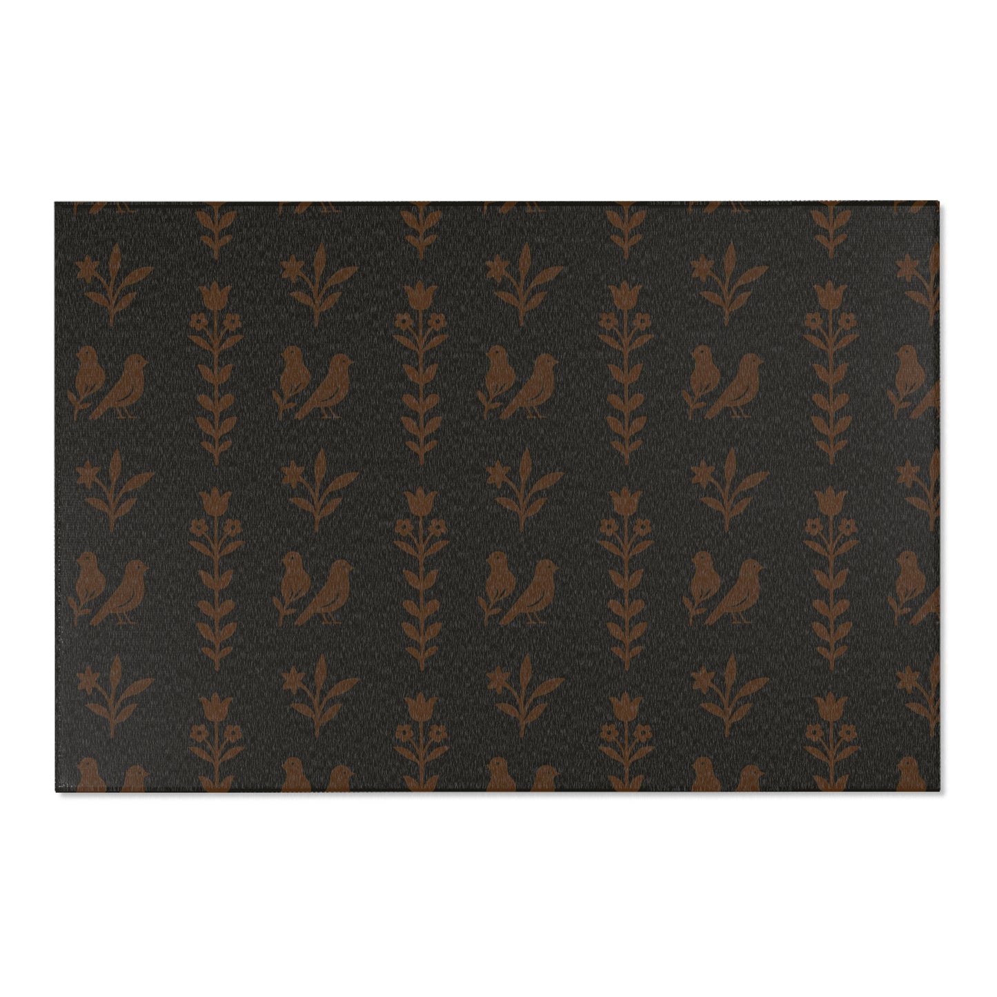 Elegant Floral Area Rug | Black & Brown Design, Home Decor, Living Room Mat, Cozy Atmosphere, Gift for Any Occasion