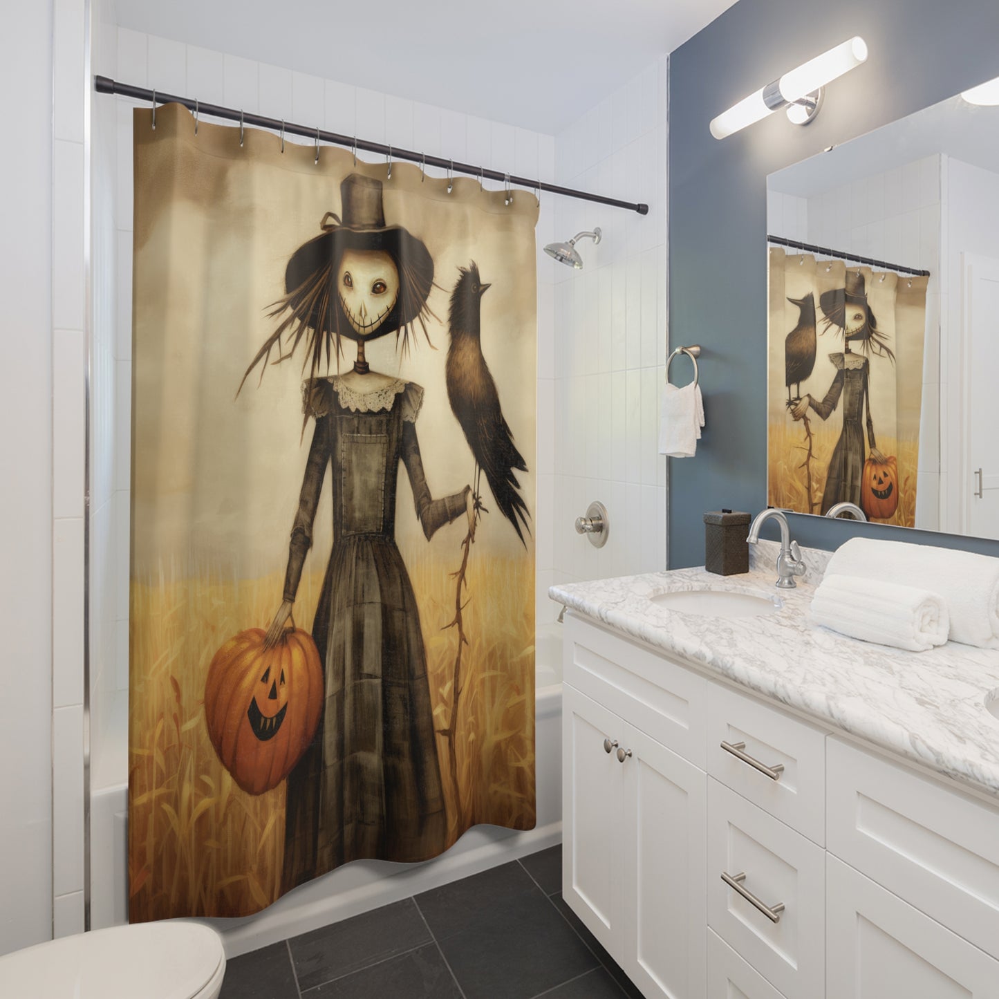 Scary Crow Shower Curtains
