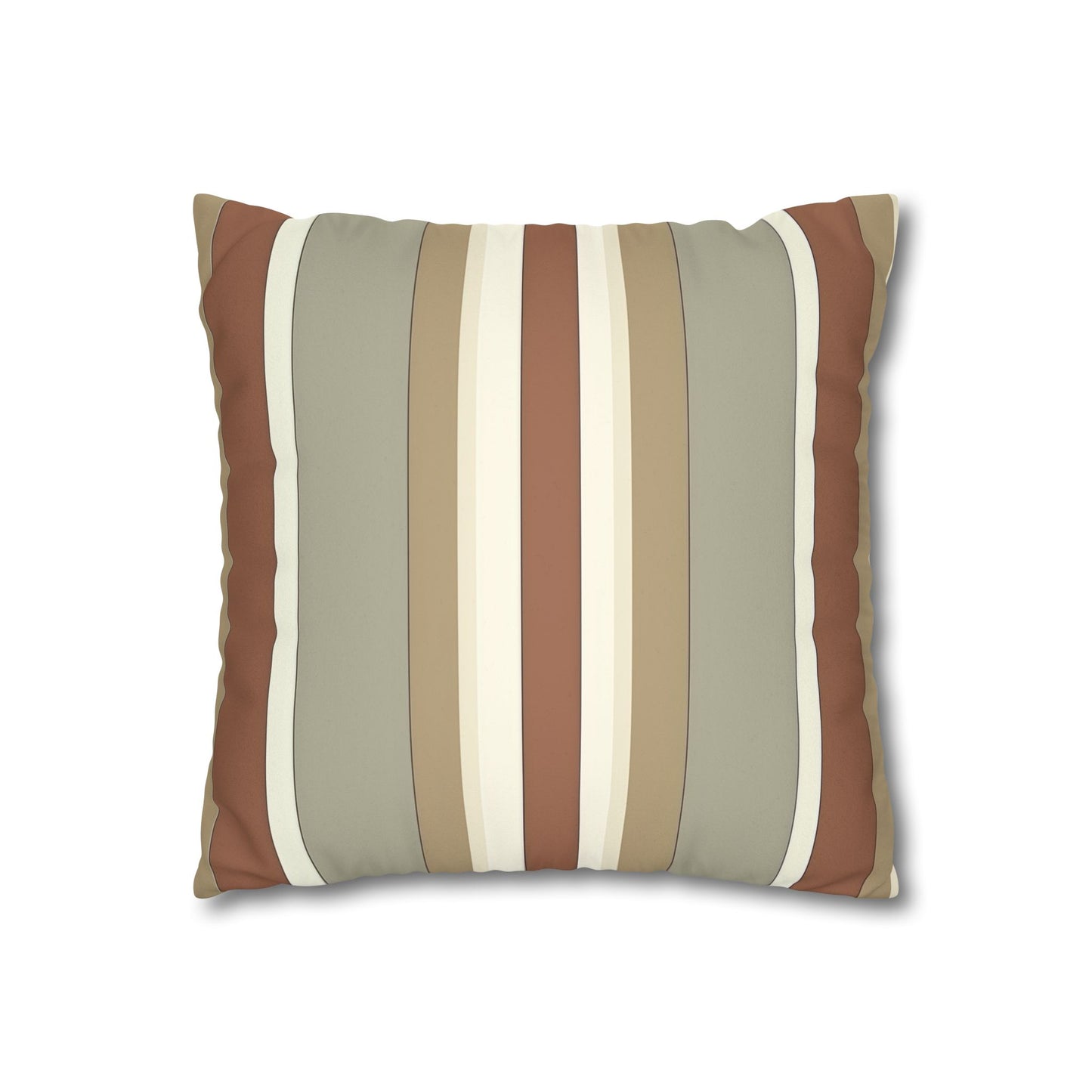 Fantasy Collecion Stencil Stalk Taupe Faux Suede Square Pillowcase
