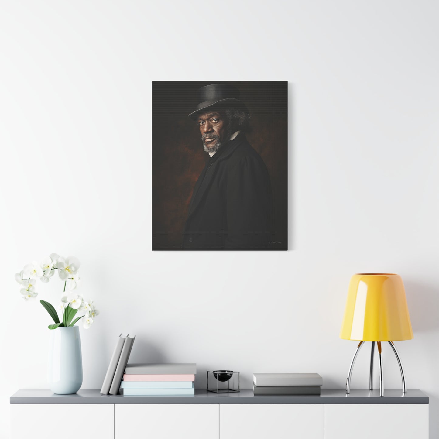 Frederick Elegant Stretched Canvas Art - Iconic Portrait on Matte Finish