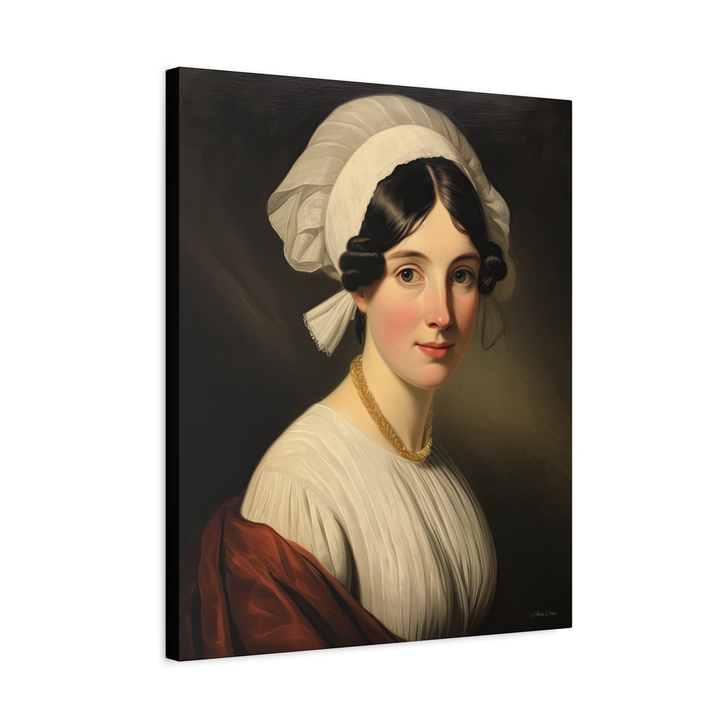 Miss Anne Early American Vintage Portrait Canvas Wall Art - Elegant Home Decor