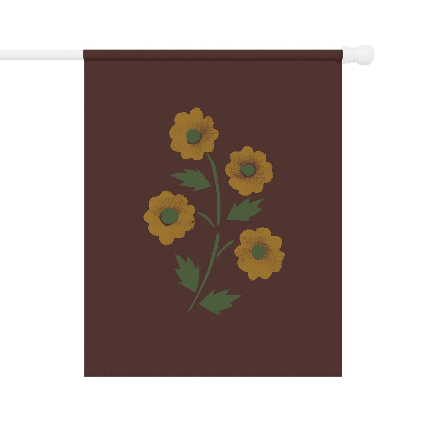 Stencilled Flower on Country Red Garden & House Banner