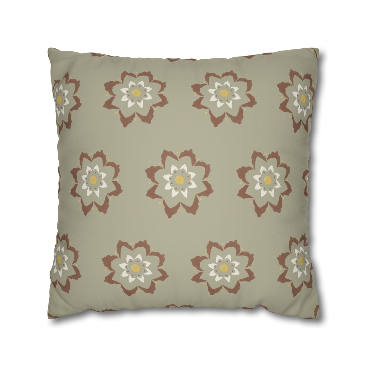 Fantasy Collection Medium Pattern Taupe Faux Suede Square Pillowcase