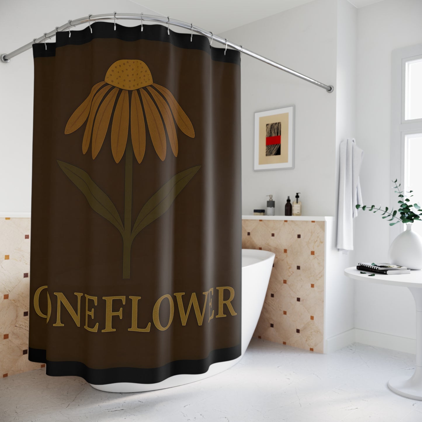 Coneflower Shower Curtain - Floral Home Decor, Bathroom Upgrade, Nature-Inspired Gift, Modern Art, Boho Style