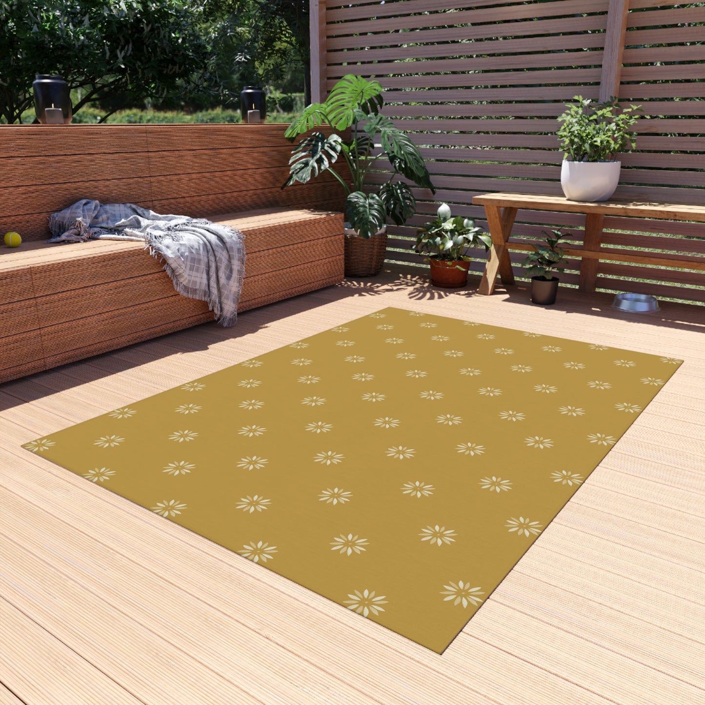 Boho Floral Outdoor Rug - Cozy Patio Decor