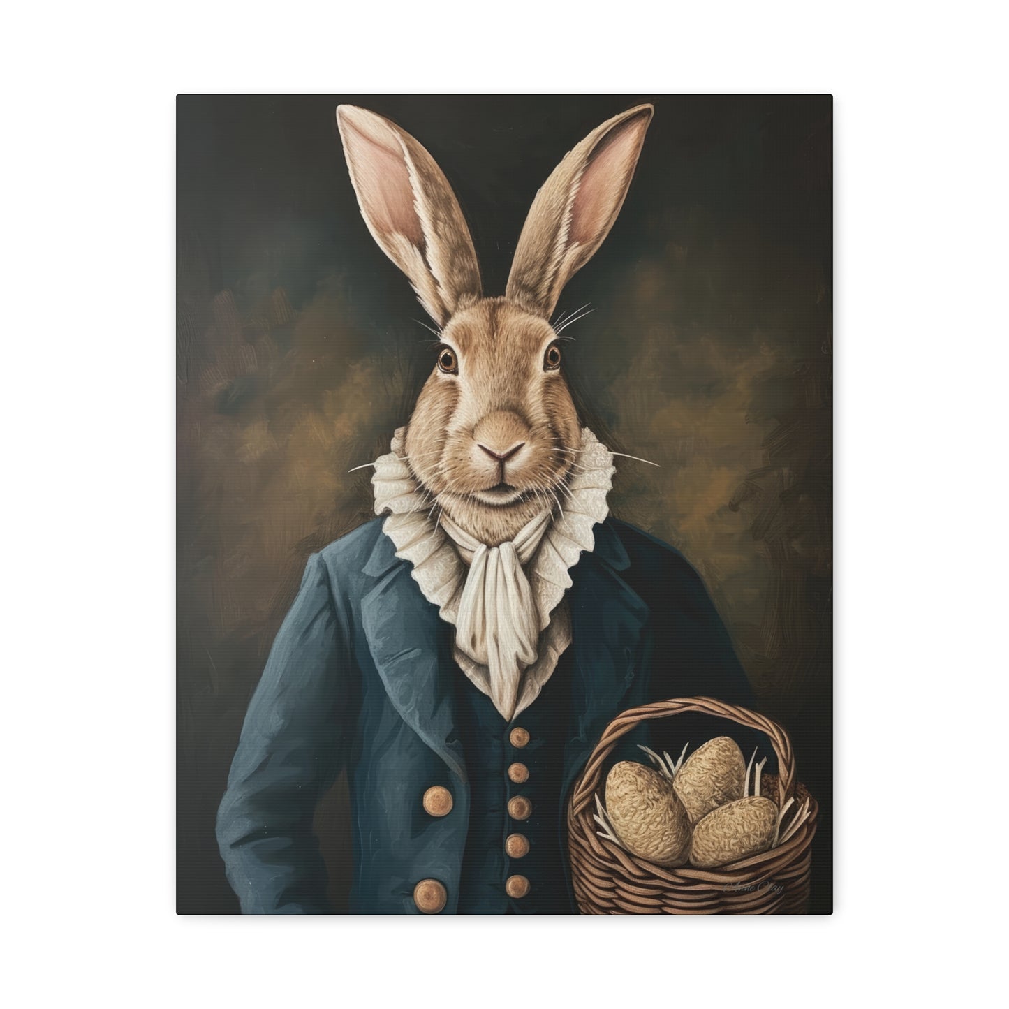 Whimsical Rabbit Canvas Art - Easter Decor - Anne Clay