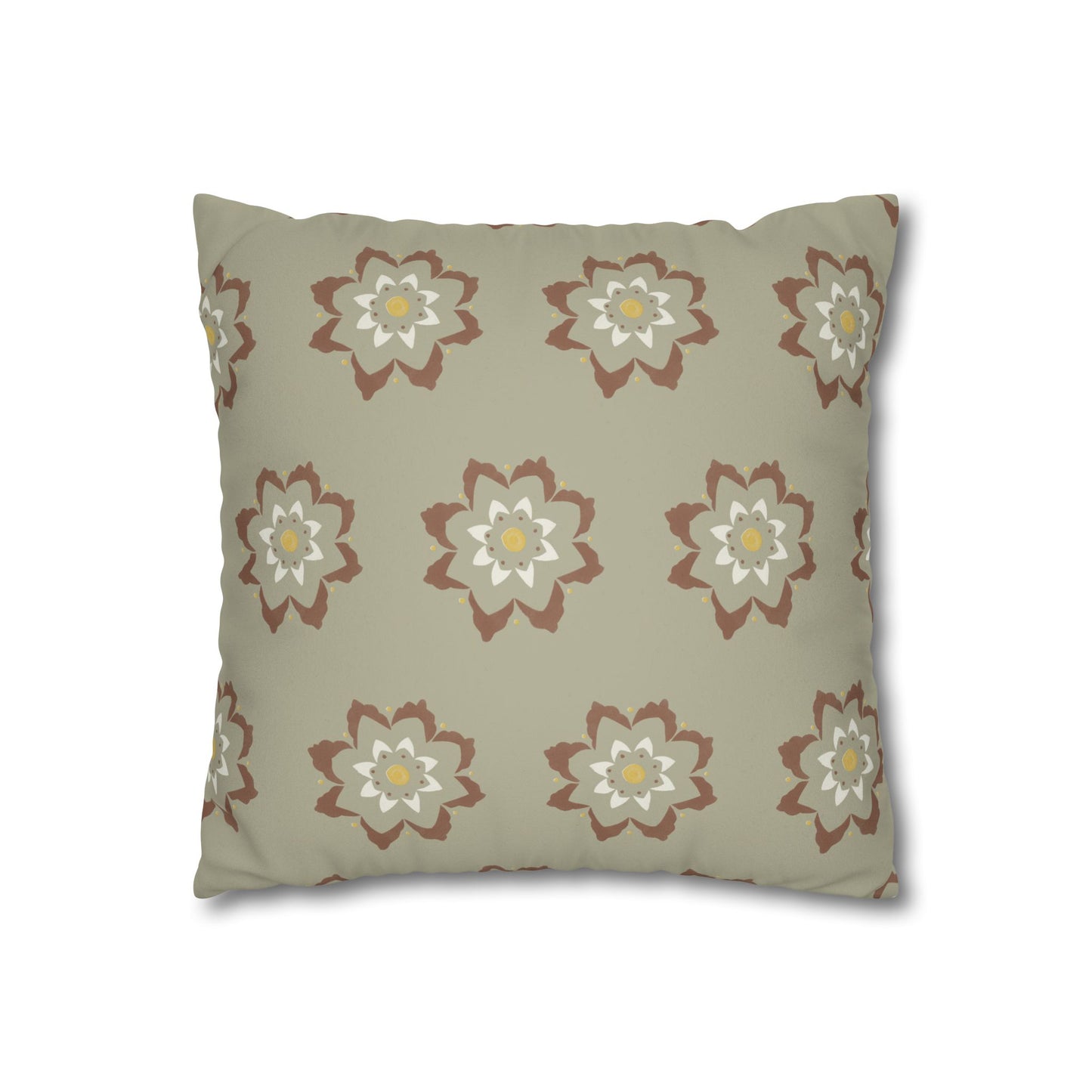 Fantasy Collection Medium Pattern Taupe Faux Suede Square Pillowcase