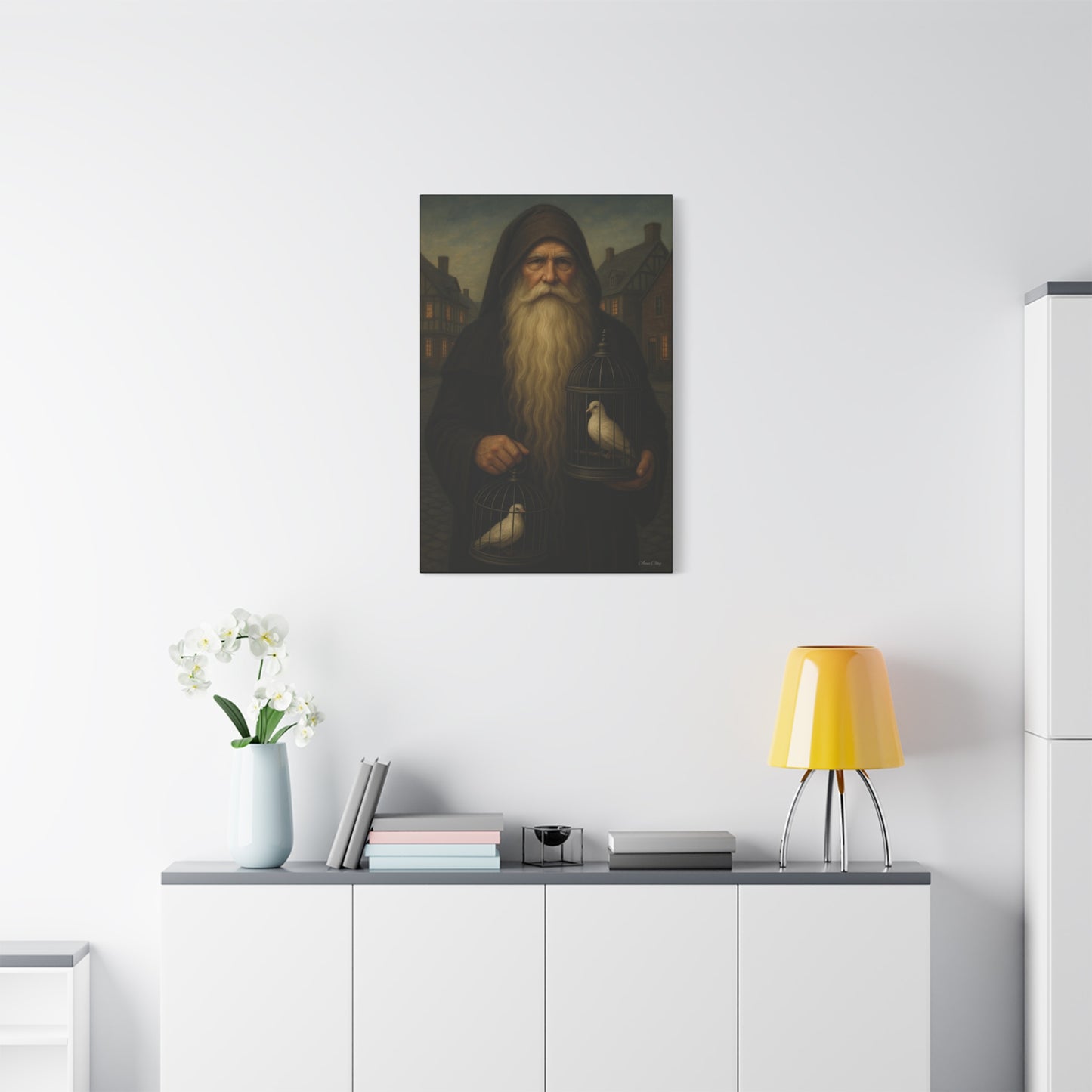 Peace Santa, Old World Colonial Wall Art Canvas, Large Print, Home Decor, Gift for Art Lovers, Christmas