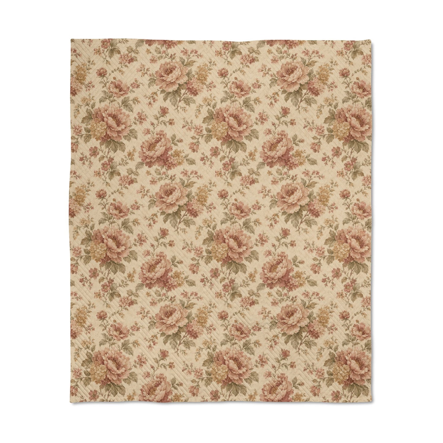 Vintage Floral Quilted Throw Blanket — Cozy Rose Cottage Throw