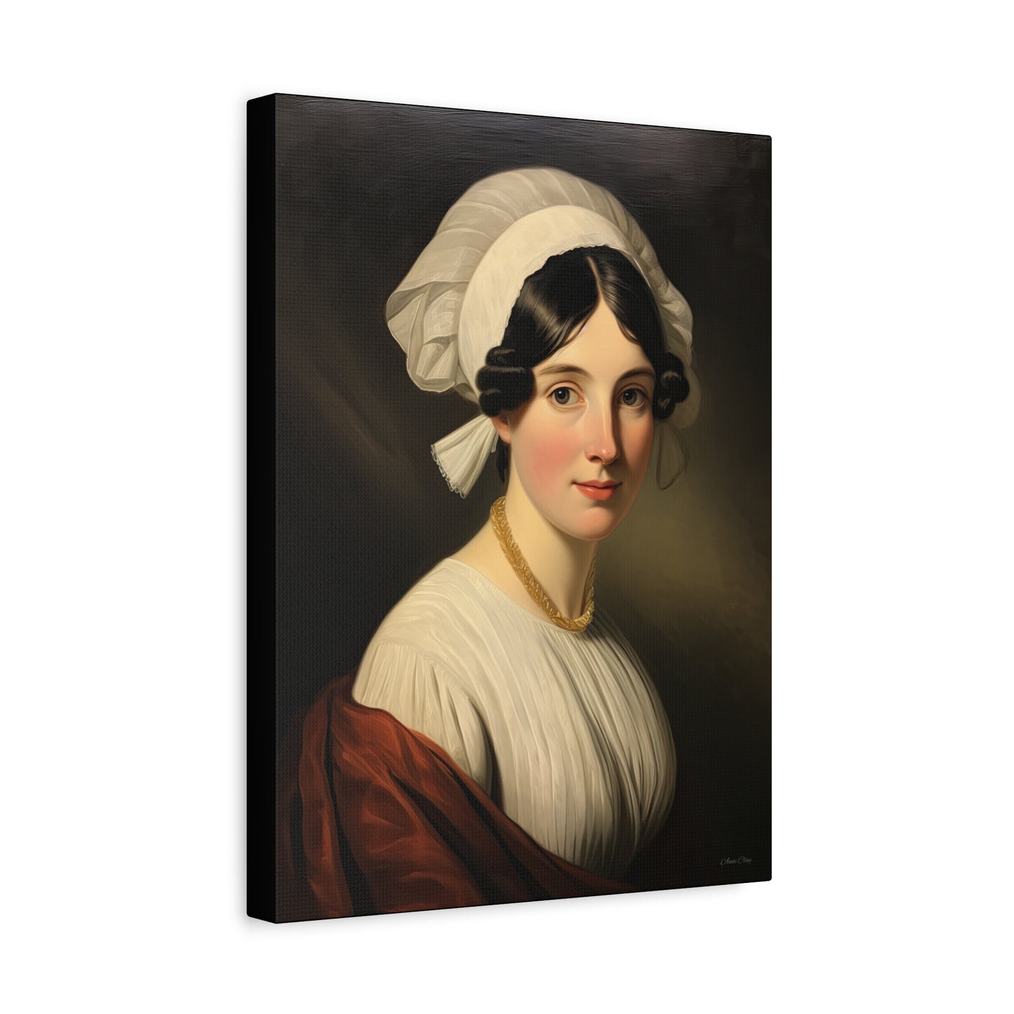 Miss Anne Early American Vintage Portrait Canvas Wall Art - Elegant Home Decor