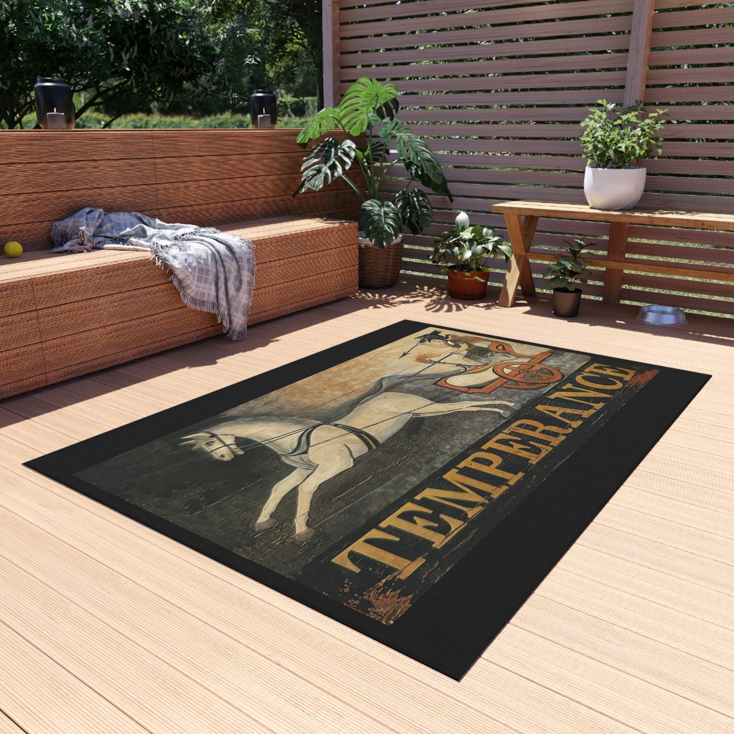 Vintage Temperance Outdoor Rug - Stylish and Durable for Patios & Gardens