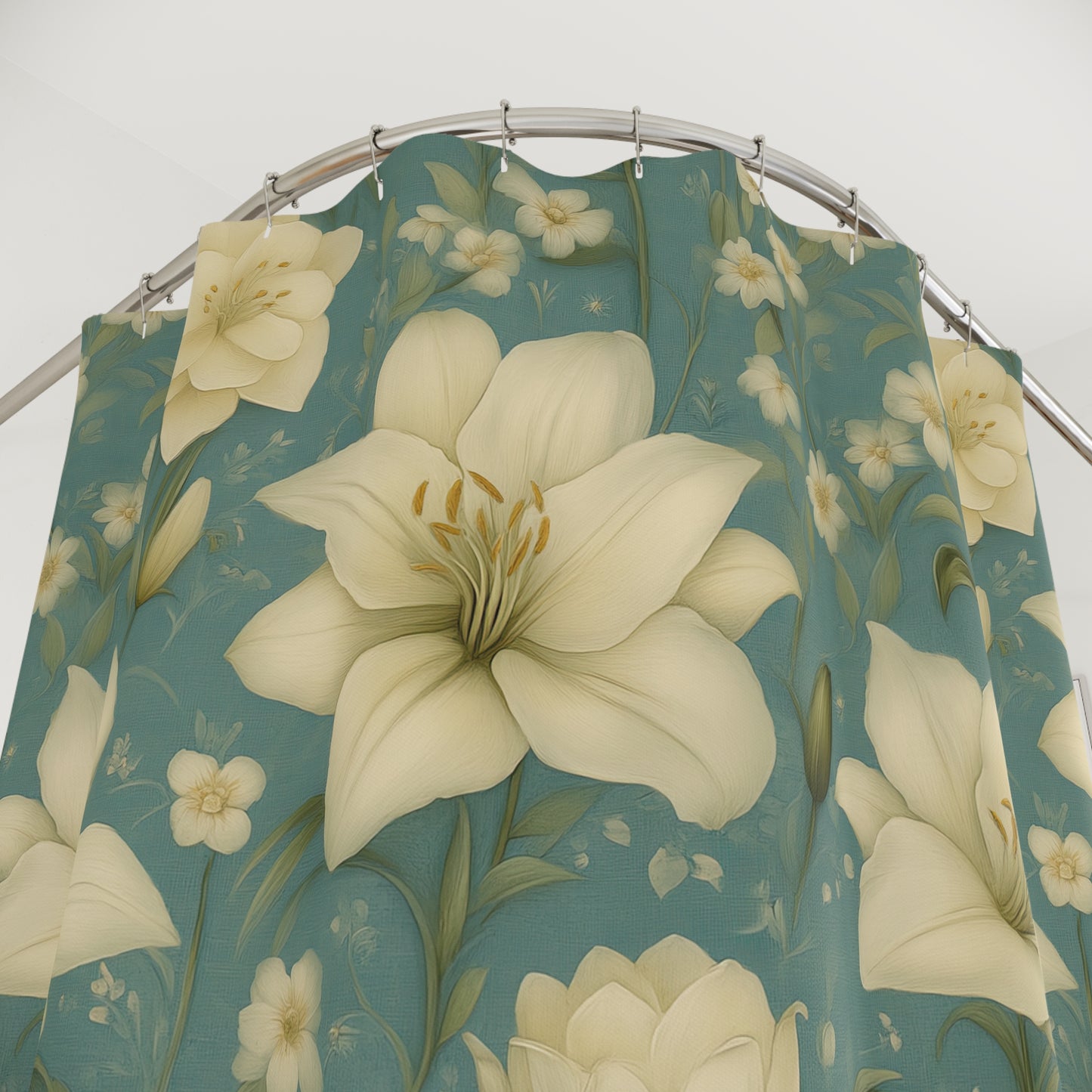 Elegant Floral Shower Curtain - Vintage Home Decor, Bathroom Accessories, Floral Pattern, Gift for Her, Spring Decor