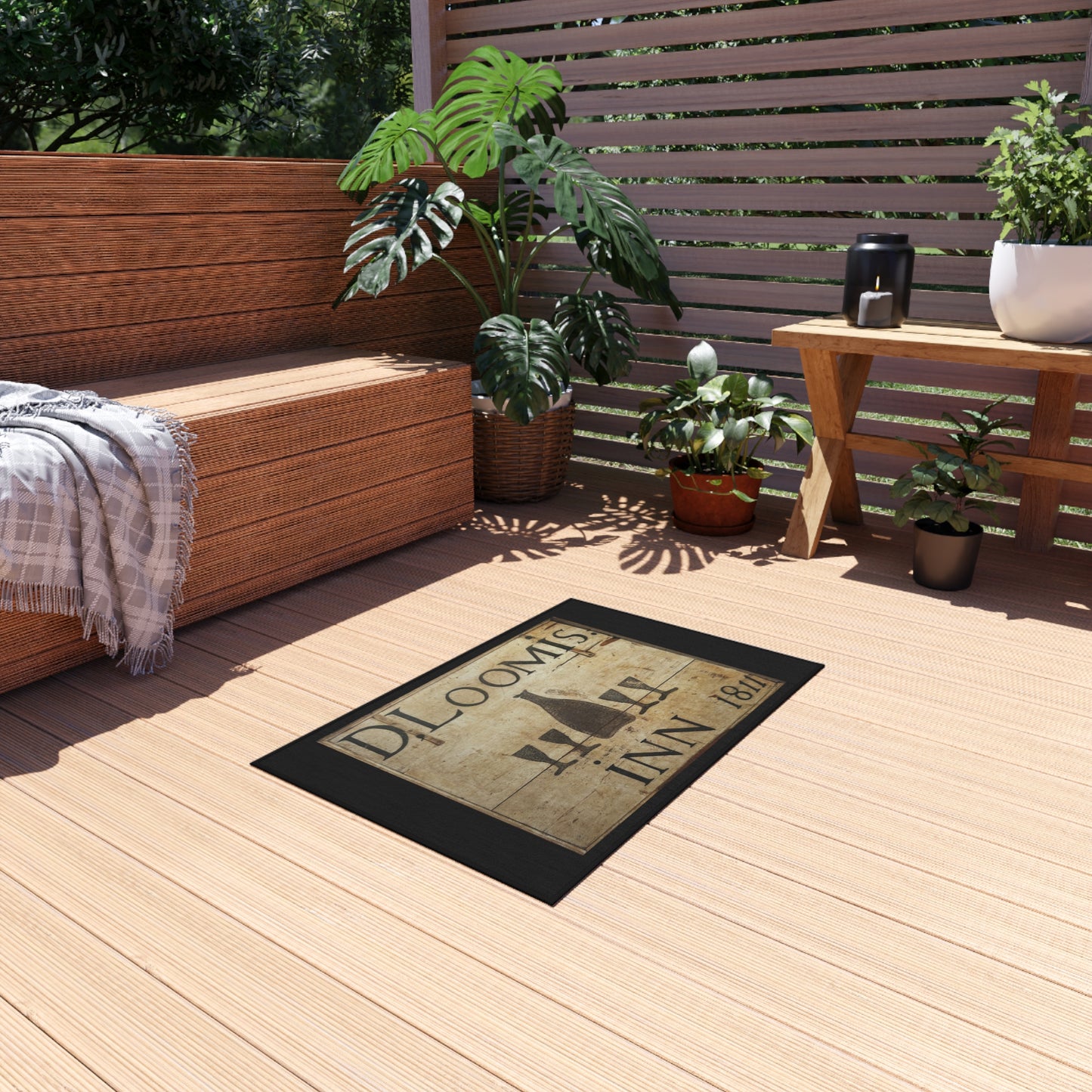 Vintage-Inspired Outdoor Rug for Patios and Decks