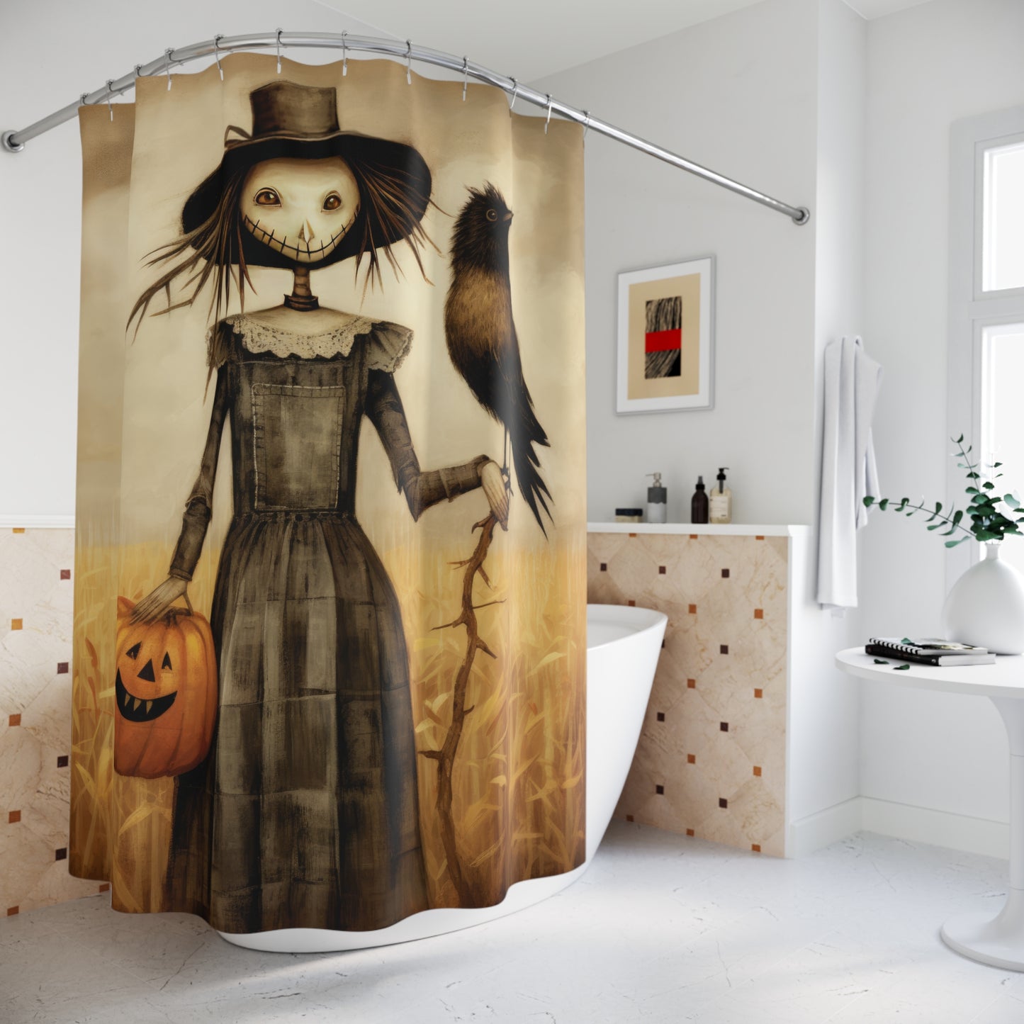 Scary Crow Shower Curtains
