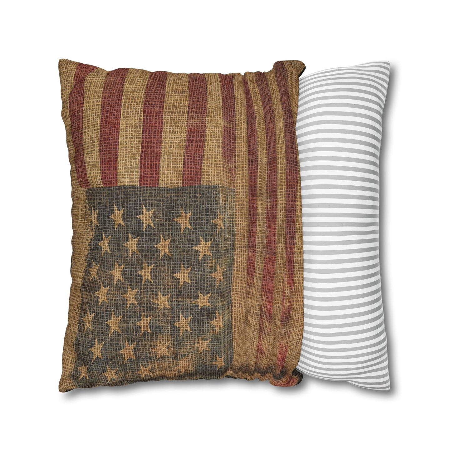 Grungy Flag Square Poly Canvas Pillowcase