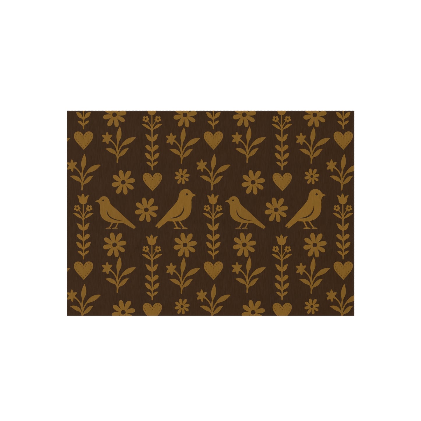 Charming Outdoor Rug for Patios, Gardens, Camping, Bohemian Decor, Bird Pattern, Seasonal Decorating