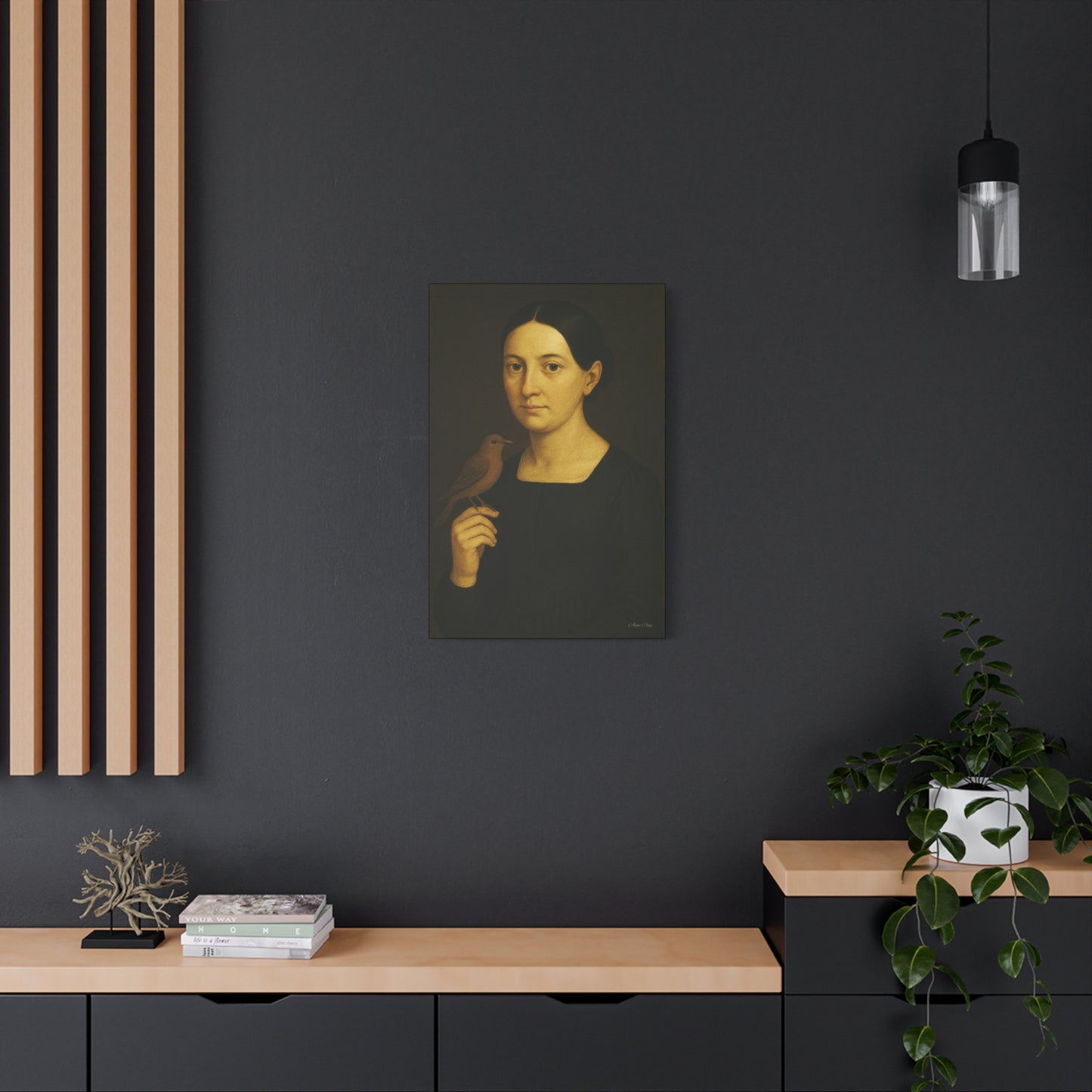 Elegant Bird Portrait Canvas Print, Wall Art, Home Decor, Vintage Art, Gift for Art Lovers, Minimalist Wall Decor