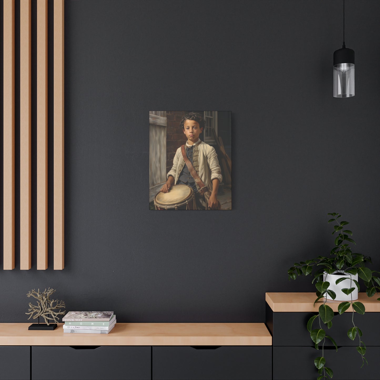 Historic Drummer Boy Matte Canvas Wall Art - 1.25" Stretched Print for Home Decor