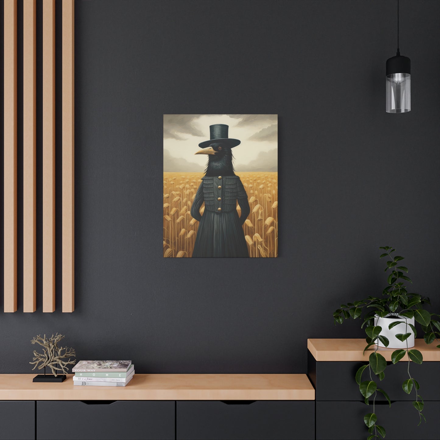 Proper Crow Mysterious Crow Art Canvas - Stretched Matte Wall Decor