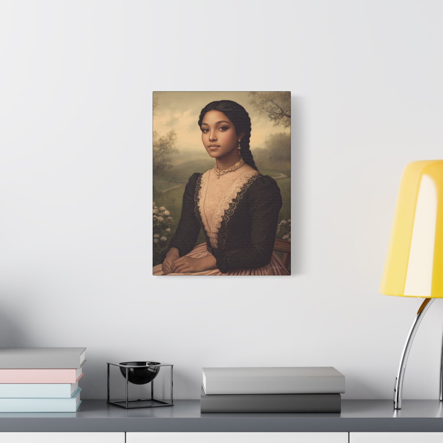 Elegant Stretched Canvas Print of Portrait Art, Vintage Home Decor, Wall Art for Living Room, Gift for Art Lovers, Timeless Design