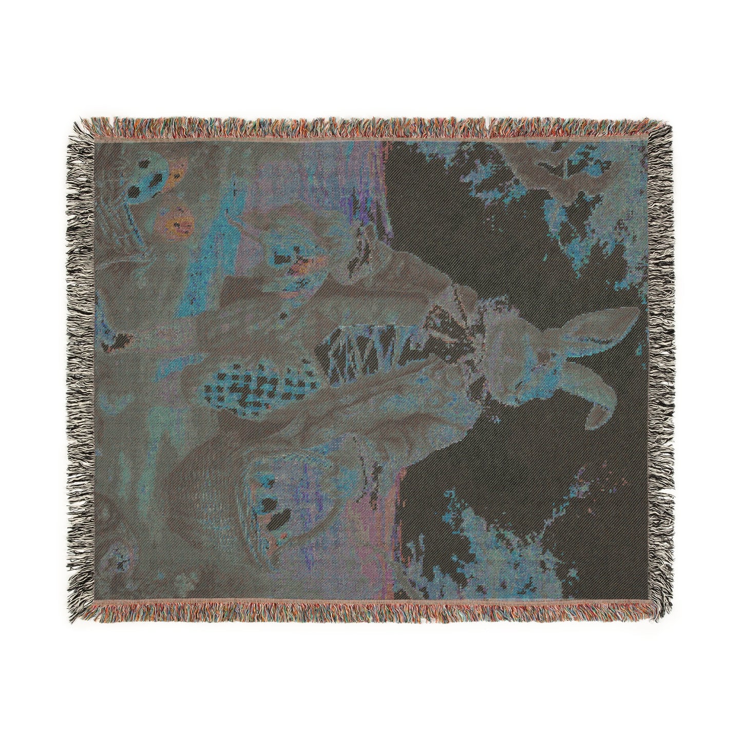 Easter-Themed Woven Blanket - Cozy Vintage Bunny Design