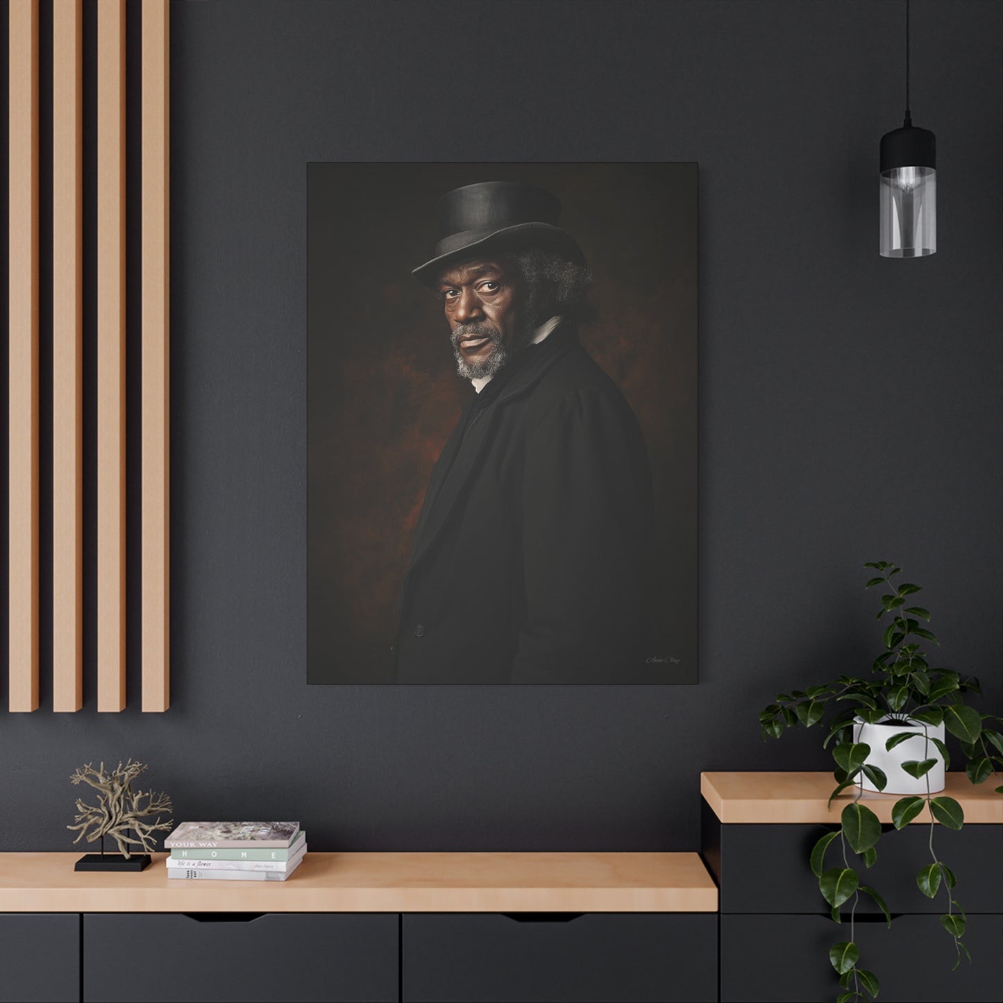 Frederick Elegant Stretched Canvas Art - Iconic Portrait on Matte Finish