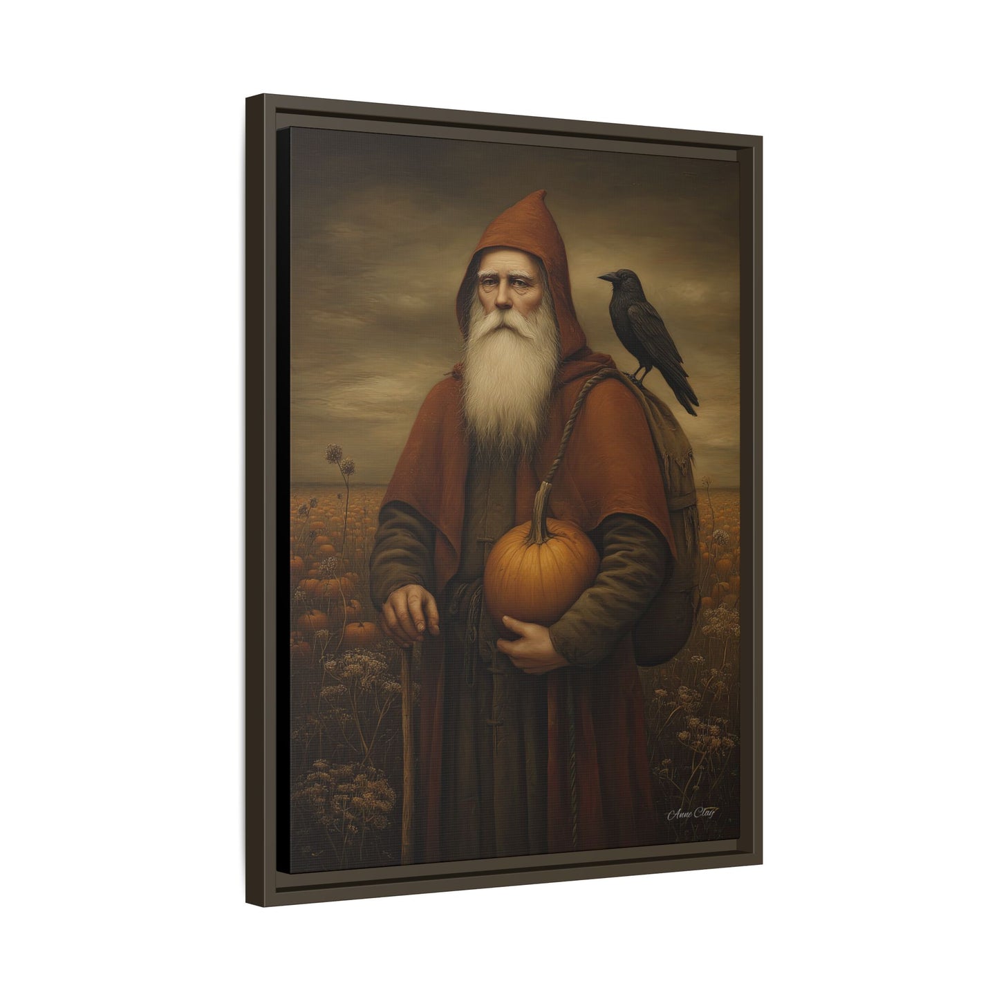 Framed Autumn Canvas Art, Fall Decor for Home, Harvest Wall Art, Thanksgiving Gift, Rustic Nature Painting