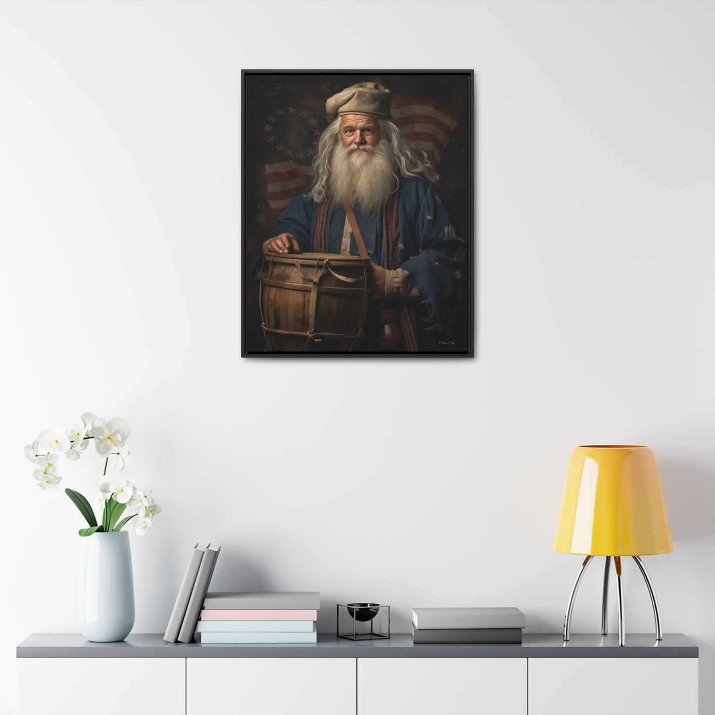 Framed Americana Santa Gallery Canvas Wraps, Vertical Frame